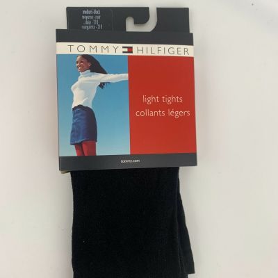 1 pr Tommy Hilfiger Openwork Daisy Pattern Fashion Tights  - Medium - Black Mesh