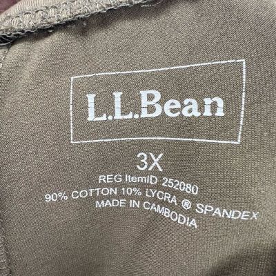 LL Bean olive green pull on pants plus size 3X cotton casual workwear active