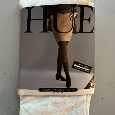 HUE Microfiber Sueded Opaque Tights Ivory Size 1-S/M NIP