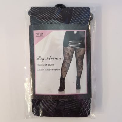Snake Net Tights Black Sexy Tights, Sz 1X/2X Pantyhose Women Lingerie Partywear