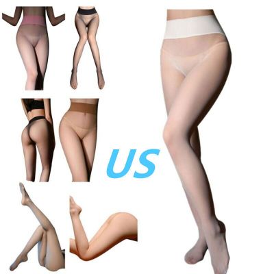 US Womens Ultra-Thin Sheer Pantyhose Sexy High Waist Tights Hosiery Stockings