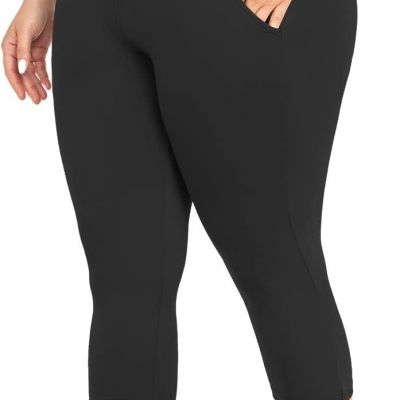MOREFEEL Capri Plus Size Leggings for Women with Pockets-Stretchy XL-4XL Tummy C