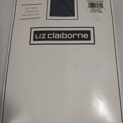 Liz Claiborne Silky Sheer Control Top Pantyhose Navy Size X-Tall NEW style 7648