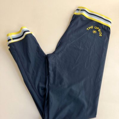 The Upside Soulcycle Leggings Jogger Style Navy and Yellow Womens Size 6