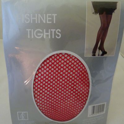 Ladies Fishnet Tights/Panty Hose-Red-NIP-One Size Fits 5'-5'9