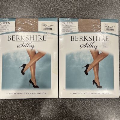 Berkshire Silky #4489 Queen 7X  Control Top,  Color: Nude, Sheer.  Two Pairs