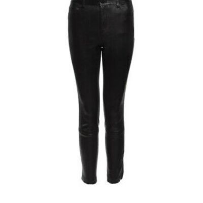 New Theory womens leather 5 PKT Bristol leggings pants black MRSP$1000 Sz 6 U943