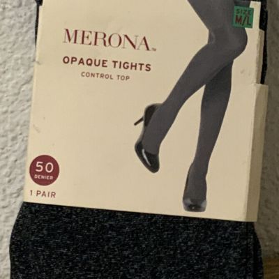 ???? Merona Opaque Tights Control Top 50 Denier - M/L Heather Gray