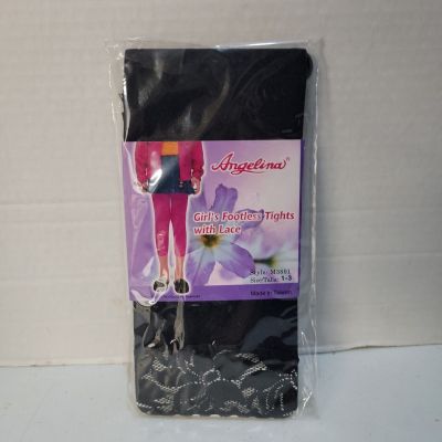 Angelina Footless Tights with Lace Black Size 1-3 RN68589