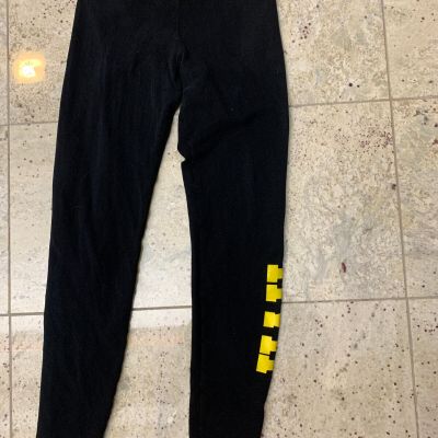 RARE Original American Apparel UofM HAIL Black Yoga Workout Gym Leggings Stretch
