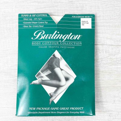 Vtg Burlington Body Contour Collection Pantyhose Tummy Hip Control Med Wild Rice