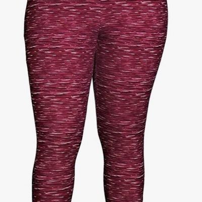 Terra & Sky plus printed leggings Sz 2X(20w-22w) burgundy space dye