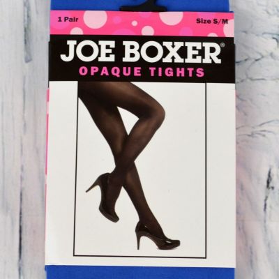 Women Joe Boxer Pull-On Stretch Knit Opaque Tights Legwear Stockings Blue S/M