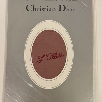 Christian Dior L’Allure Pantyhose Mauve Mist Size 1 Sheer Leg Cotton Crotch New