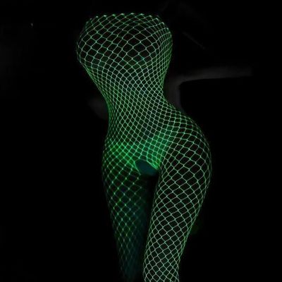 Sexy Women's Luminous Fishnet Stockings Glow In The Dark Fishnets Socks Cool