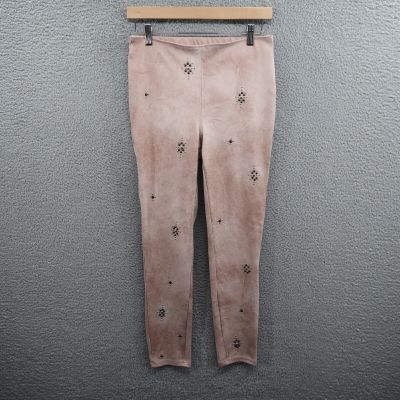 Free People Leggings Womens 26 Pink Faux Suede Pull On Mid Rise Casual