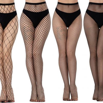 Women'S High Waisted Tights Fishnet Stockings Thigh High Pantyhose