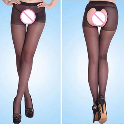Tights High Waist Breathable Crotchless Pantyhose Silk Stockings One Size