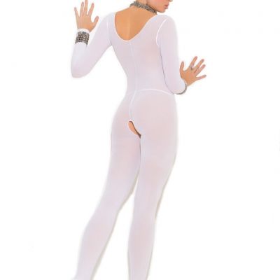 sexy ELEGANT MOMENTS opaque LONG sleeve BODYSTOCKING crochless OPEN center CROCH