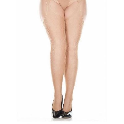 Brand New Plus Size Fishnet Suspender Pantyhose Music Legs 903Q