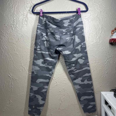 Sweaty Betty Womens Gray Camouflage Workout Performance 7/8 Power Leggings Sz 24