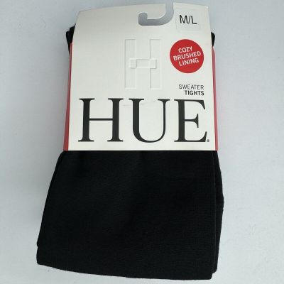 HUE Womens Black Brushed Sweater Tights Size M/L 140-170 Lbs New #U20941