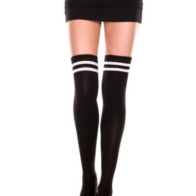 sexy MUSIC LEGS stripe TOPS referee ATHLETIC school THIGH highs STOCKINGS socks