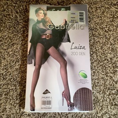 Gabriella luiza striped tights, 200 denier, color hazel, size: S
