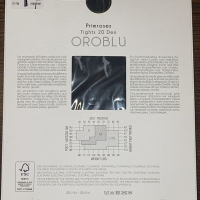 OROBLU Primroses Sheer Tights 20 Denier  Size S Black