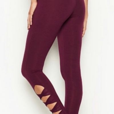 VICTORIA SECRET women’s S 2 4 yoga twist maroon sexy leggings cutout ankle pants