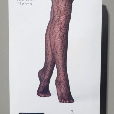 A New Day Women's Size S/M Black Geo Wings Pattern Fashion Footed Tights