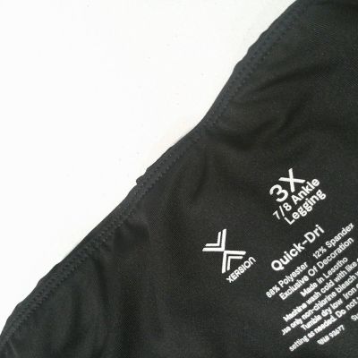 Xersion Women's High Rise 7/8 Ankle Leggings Plus Size 3X Black w/ Phone Pocket