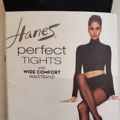 Hanes Perfect Tights With Compression Diamond And Control Top Black LARGE - NEW