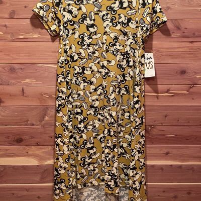 LuLaRoe Disney Carly Style Dress XXS Mickey Mouse New With Tags Yellow