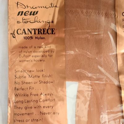 VTG 1964 Sheer Seamless New Stockings Of  CANTRECE  2 Pairs Sz 6 Thigh Highs