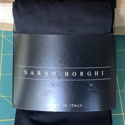 Sarah Borghi of Italy 2 pair 60 den Luxury Black Footless Opaque tights M/L