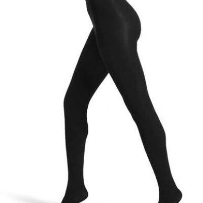 Women's Super Opaque Control Top Tights Large Black