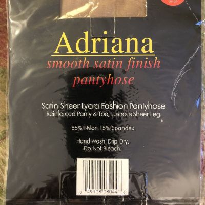 ADRIANA Sheer Smooth Satin Finish Beige Pantyhose Tights Queen 2X 3X Style 804X