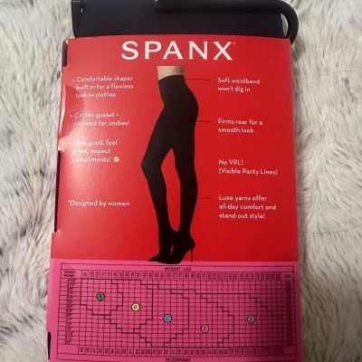 SPANX FH4315 TIGHT END TIGHTS HIGH WAISTED  VERY BLACK SIZE B NWT