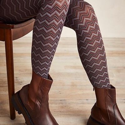 Free People Athena Zig Zag Made in Italy Tights-$30 A637-16