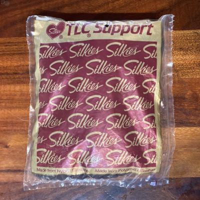 Silkies TLC Support Pantyhose Queen Off Black 020506 New NOS Total Leg Control