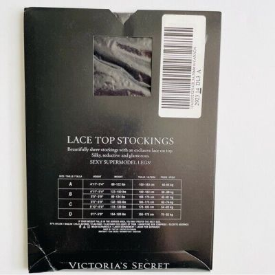 Victoria’s Secret SIZE A black lace top stockings thighs vintage