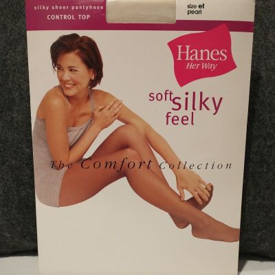 Hanes Her way Control Top Panty Hose The Comfort Collection 2002 Size EF Pearl