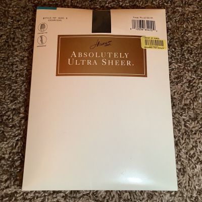 Hanes Absolutely ultra sheer pantyhose, color charcoal, size: E
