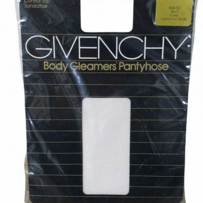 Vintage 80s Givenchy Body Gleamers Control Top Ultra Sheer Pantyhose Crystal 157