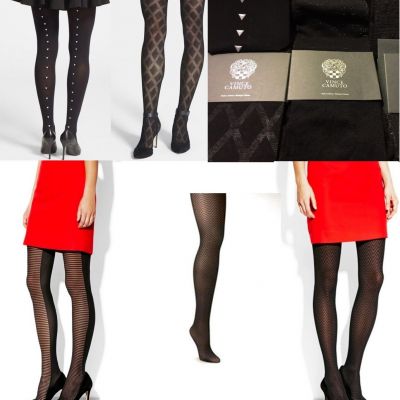 Vince Camuto Women's Tights Black Multi Styles Pattern Tights S/M, M/L