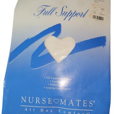 Nurse Mates Full Support Hosiery White Size B Compression 6mmHg Pantyhose 81500