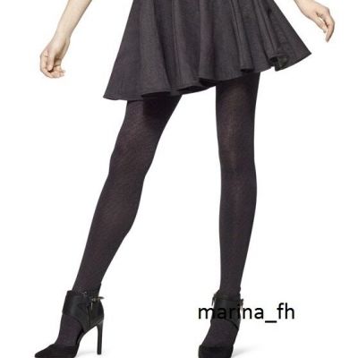 HUE 15823 FLECKED OPAQUE TIGHTS WITH CONTROL TOP S/M, M/L ALMOST BLACK NWT