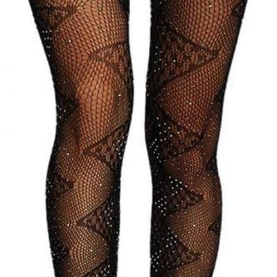 Sparkle Rhinestone Stockings Women Sexy Crystal Pantyhose Fishnet Tights