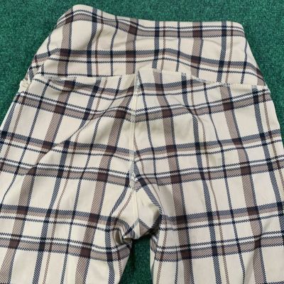 New Look Ladies Size 1X Brown  Plaid Pattern style Ankle length Leggings